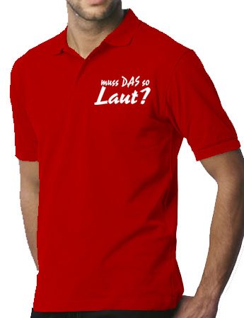 Touchlines Poloshirt Muss Das so Laut Camiseta, Rojo (Red), L para Hombre