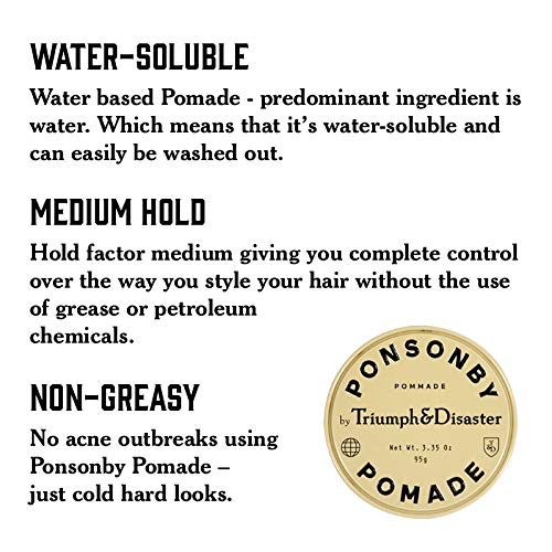 Triumph & Disaster Ponsonby Pomade 3.35oz – Medium Hold Non-Greasy High-Shine Petroleum-Free Hair Pomade with Nourishing Dragon͛s Blood, Harakeke, and Argan Oil