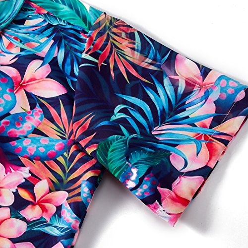 TUONROAD Camisas Floreadas Hombre Manga Corta 3D Playa Hawaiana Verano Casual Hawaii Shirt XL