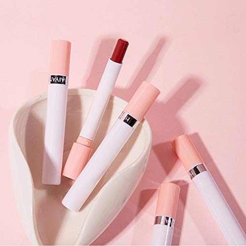 Turbobm Creative Cigarette Lipstick Set 4 Colores Mate de Larga duración Impermeable Mate lápiz Labial Tubo Desnudo Labios Rojos Maquillaje