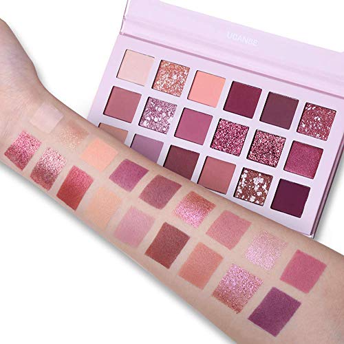 Ucanbe Nuevo 18 Colores Maquillaje Paleta de Sombra de Ojos Brillo Mate Pigmentado de Alta Durabilidad Rosa Maquillaje Sombra de Ojos Pallete Cosméticos