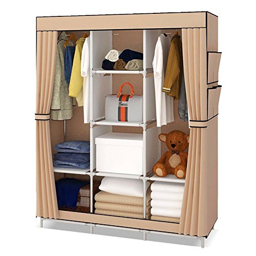 UDEAR Armario de Tela Plegable Ropa Organizador Closet Portátil Guardarropa