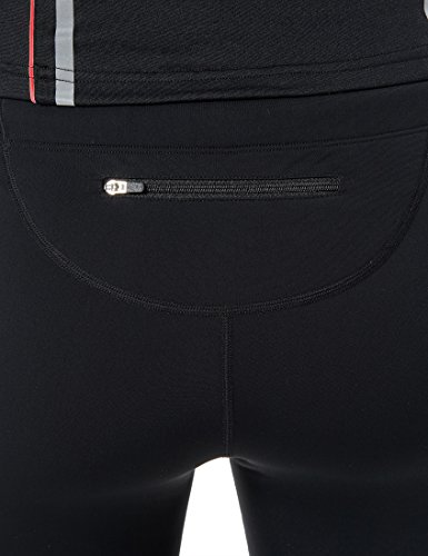 Ultrasport Pantalones largos de correr para mujer, con efecto de compresión y función de secado rápido, Negro/Rosa, XL