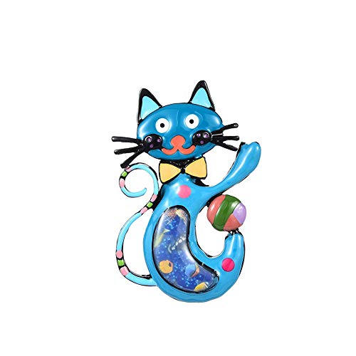 U/N Broches de Gato Azul con Barba Larga de Vida Tranquila, Broche de Regalo con Insignia de aleación de Zinc