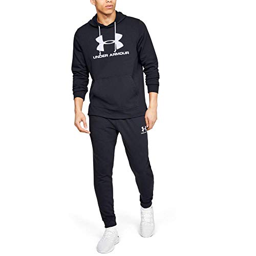 Under Armour Sportstyle Terry Logo Hoodie, Sudadera con Capucha Hombre, Negro (Black/White(001)), XL