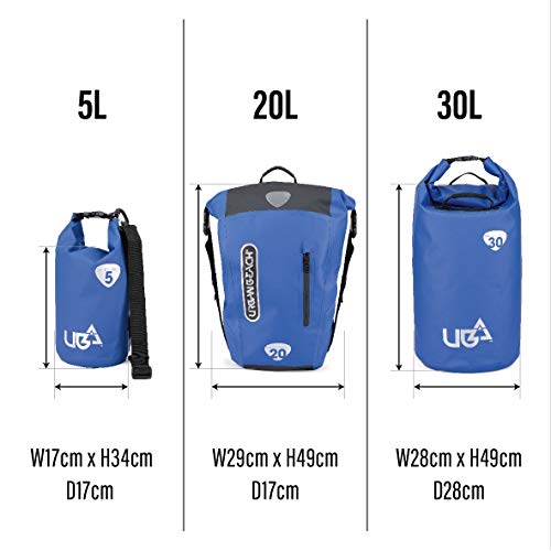 Urban Beach - Bolsa Impermeable para Viaje (Ideal para Deportes acuáticos y Aventuras), 30 L, Color Amarillo, tamaño 30 l, Volumen 30liters