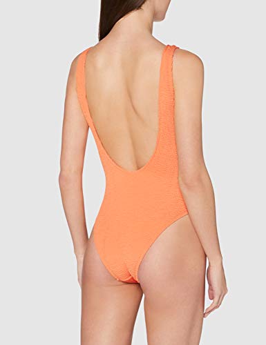 Urban Classics Badeanzug Ladies Crinkle High Leg Swimsuit Traje de baño de una Sola Pieza, Papaya, L para Mujer