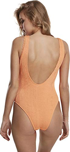 Urban Classics Badeanzug Ladies Crinkle High Leg Swimsuit Traje de baño de una Sola Pieza, Papaya, L para Mujer