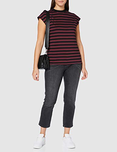 Urban Classics Ladies Y/D Stripe tee Camiseta, Cherry/Blk, XXXL para Mujer