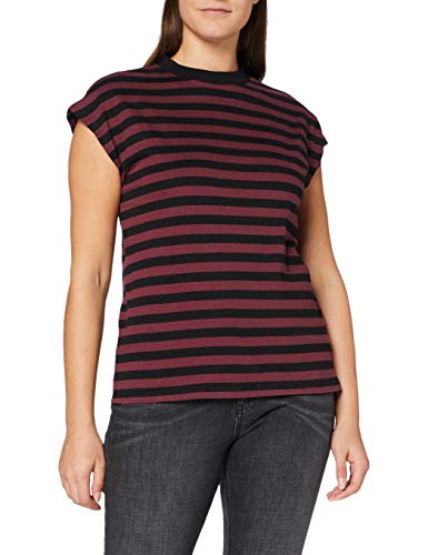 Urban Classics Ladies Y/D Stripe tee Camiseta, Cherry/Blk, XXXL para Mujer