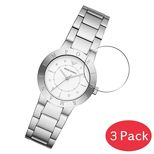 VacFun 3 Piezas Vidrio Templado Protector de Pantalla para Emporio Armani AR11250, 9H Cristal Screen Protector Sin Burbujas, Alta Definición Película Protectora Reloj Inteligente Smartwatch Pulsera