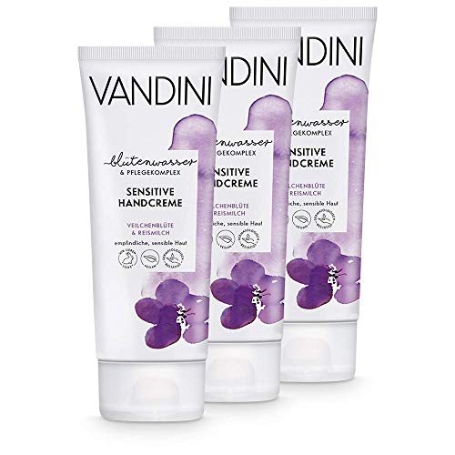 VANDINI SENSIBLE Crema de Manos Flor de Violeta y Leche de Arroz 3 x 75 ml