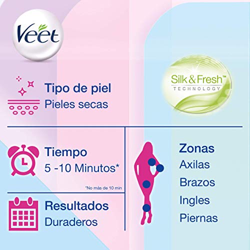 Veet Crema Depilatoria Corporal para Mujer, Con Dosificador, Piel Normal y Seca, 400 ml