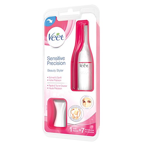 Veet Sensitive Precision - Recortador Eléctrico Depilador Mujer Zonas Sensibles Bikini, Facial y Axilas, Blanco