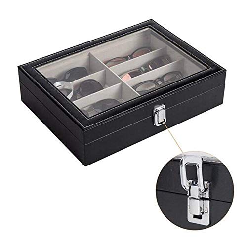 Venus vaink Caja de Almacenamiento de 8 Ranuras de Piel sintética para Gafas de Sol, Organizador de Gafas, Gafas, Gafas, Gafas, Gafas, Soporte de Almacenamiento para Gafas, Joyas, Relojes