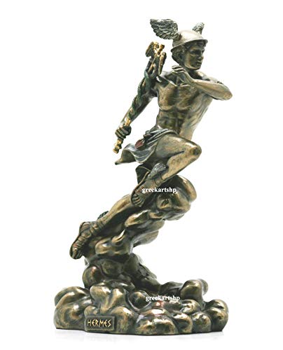 Veronese Hermes Mercury - Escultura de dios romanos griego, acabado en bronce, 21 cm