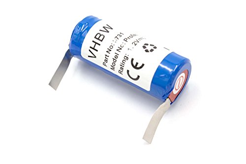 vhbw Batería NiMH 2500mAh (1.2V) para cepillo de dientes Braun Oral-B TriZone, Vitality como Braun 3731, 3738.