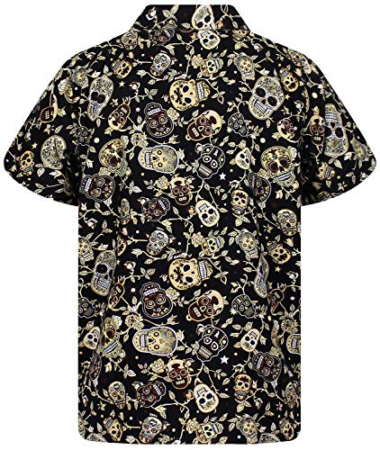 V.H.O. Funky Camisa Hawaiana, Skull, Sepia, L