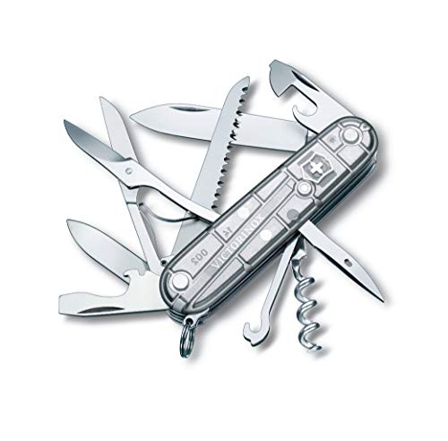 Victorinox V13713.T7 Navaja Medio, Argento, Huntsman SilverTech, Transparent Silber, Gris, M