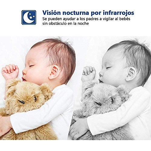 Vigilabebés con Cámara Inalámbrico Monitor para Bebés con LCD 2.4 Pulgadas y Cámara Visión Nocturna, Función de Vigilancia de la Temperatura Modo VOX Alcance de 260 Metros