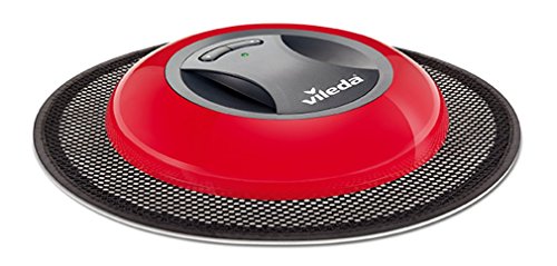 Vileda Virobi Slim - Mopa robot con sistema de autorotación y 2 programas de limpieza, apto para todo tipo de suelos e ideal para el pelo de mascotas, diseño ultrafino, color rojo