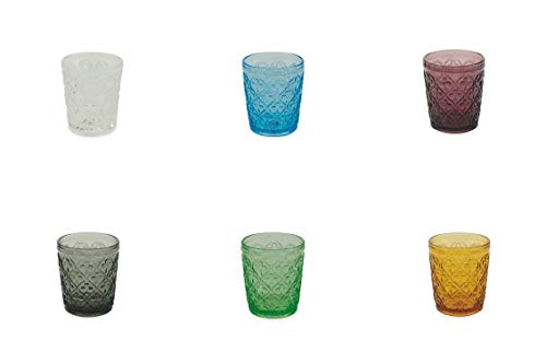 Villa d'Este Home Tivoli 5905223 Marrakech - Juego de 6 vasos de agua multicolor, cristal