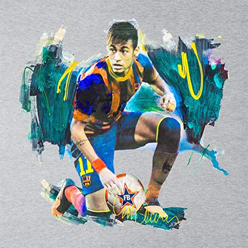 VINTRO Neymar Barcelona FC Sudadera con capucha para hombre Original Retrato por Sidney Maurer Profesionalmente Impreso