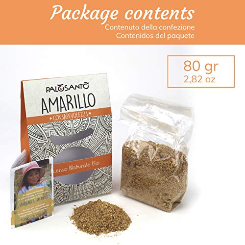 Virutas de Palo Santo - Variedad Amarillo 80 Gr - Incienso Natural y Original de Calidad chamánica, Perfume para Yoga, meditación, relajación, purificación - Bursera Graveolens