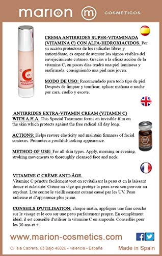 Vitamina C Crema 50ml ZERO PARABENOS . Antiedad y Antiarrugas. Regalo Vial Vitaminas.