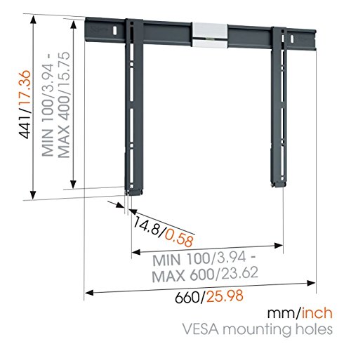 Vogel's THIN 505, Soporte de pared para TV 40 - 65 Pulgadas, Fijo, Máx 40 kg y con sistema VESA máx. 600x400