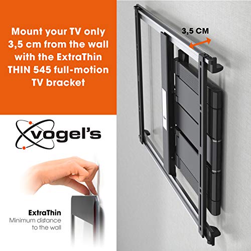 Vogel's Thin 545 Negro, Soporte de Pared para TV 40-65 Pulgadas, Inclinable y Giratorio 180º, Máx 25 kg y con Sistema Vesa Máx. 600 x 400