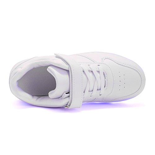 Voovix Kids Low-Top Led Light Up Shoes con Control Remoto Zapatos con Luces para niños y niñas(Blanco,EU29/CN29)