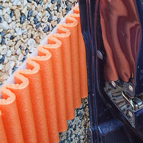 Wall Bumper Leggero Design | Parachoques de garaje para proteger las puertas del automóvil | Juego de 2 tiras adhesivas amortiguadoras, repelentes al agua | Cada ≈ 17 cm x 1.35 m. Color naranja