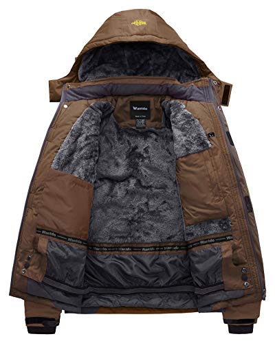 Wantdo Anorak Esquí Militar Impermeable Invierno Hombre Marrón Medium