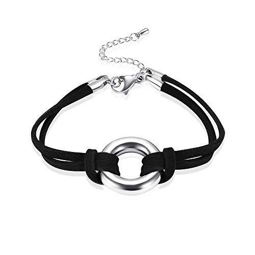 WANZIJING Círculo de la Vida cremación joyería de Las Cenizas de un ser Querido, Cuero Memorial urna del Recuerdo de la Mujer Pulsera de Hombre Brazalete