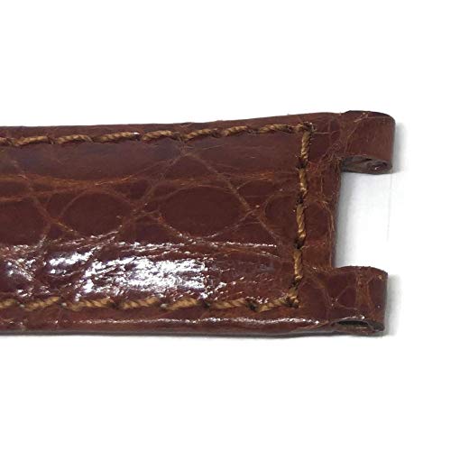 Watch Strap Made by W&CP to fit Cartier Pasha Watch Strap Cognac Genuine Crocodile 20mm