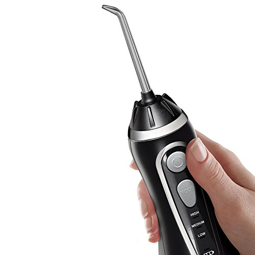 Waterpik WP-562EU Irrigador Bucal Recargable Irrigador Dental Portátil, Color Negro