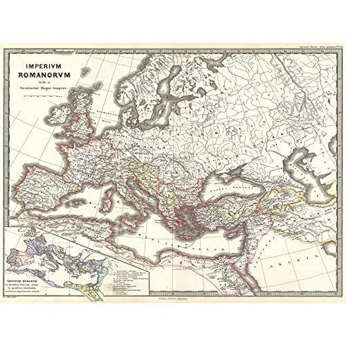 Wee Blue Coo 1865 SPRUNER Map The Roman Empire Under Constantine Vintage Poster Print 12x16 Inch 30x40cm 2953PY