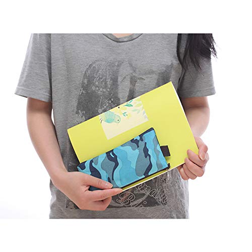 Weimay Lienzo Camuflaje Bolsa de maquillaje Mujeres Bolsa de viaje Bolsa de cosméticos Bolsa de almacenamiento portátil multifuncional Estudiante Papelería Bolso de la pluma, Amarillo