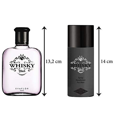 WHISKY BLACK • Caja Eau de Toilette 100ML + Desodorante 15OML • Vaporizador • Spray • Perfume para hombre • Regalo• EVAFLORPARIS