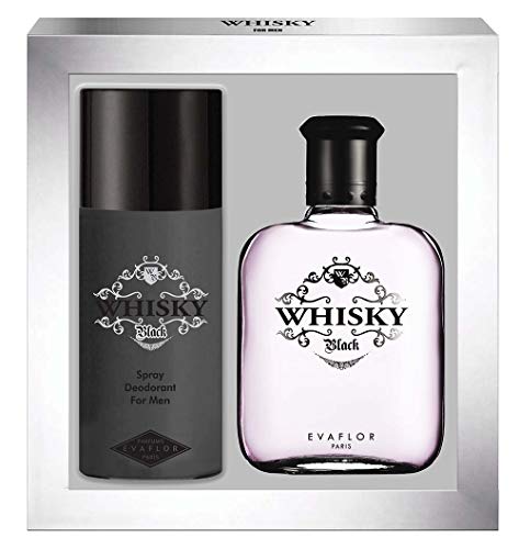 WHISKY BLACK • Caja Eau de Toilette 100ML + Desodorante 15OML • Vaporizador • Spray • Perfume para hombre • Regalo• EVAFLORPARIS