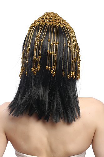 WIG ME UP- 60264-P103 Peluca señora Carnaval Cleopatra cortesana Harem 20s Glamour 1001 Noches Negro