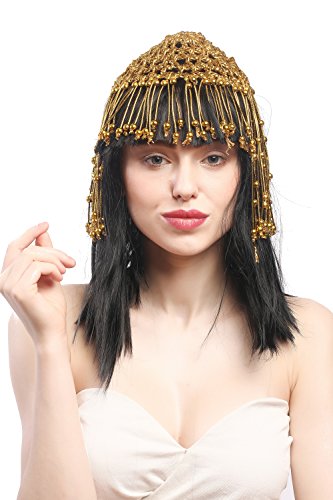 WIG ME UP- 60264-P103 Peluca señora Carnaval Cleopatra cortesana Harem 20s Glamour 1001 Noches Negro