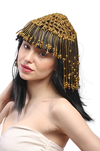 WIG ME UP- 60264-P103 Peluca señora Carnaval Cleopatra cortesana Harem 20s Glamour 1001 Noches Negro