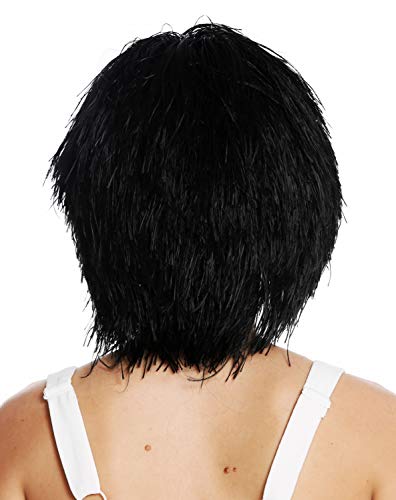 WIG ME UP- MMSLW-K01 Peluca de Mujer Hombre Carnaval despeinada despeluznada como Paja voluminosa Duende Payaso Color Negro