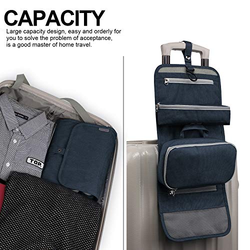 Wind Took Neceser de Viaje para Colgar Neceser Maquillaje Grande Bolsas de Aseo Cosméticos Organizador Accesorios de Baño Plegable Neceser Viajes Vacaciones Viajes de Negocios