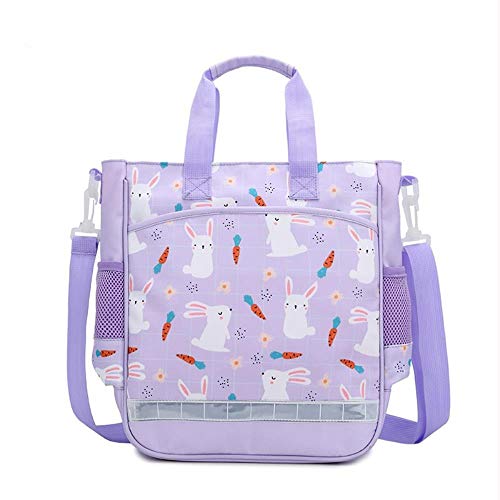 WOONN Bolsa De Tutoría Bolsa De Tutoría para Estudiantes Femenina Bolsa De Compras con Impresión para Niños, Violeta