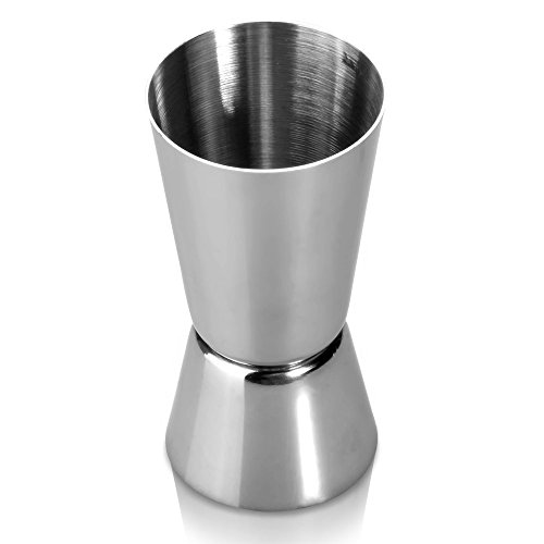WOVELOT Vaso de Dispensador de Doble Taza de Acero Inoxidable para Medida Coctel de Alcohol de Bar Pequeno Restaurante 40 / 20cc