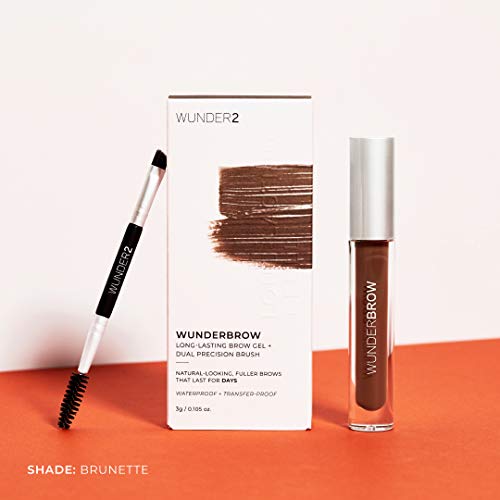 WUNDER2 WUNDERBROW Gel de Cejas Waterproof – Cejas Duraderas con Volumen y Definición, Color Auburn