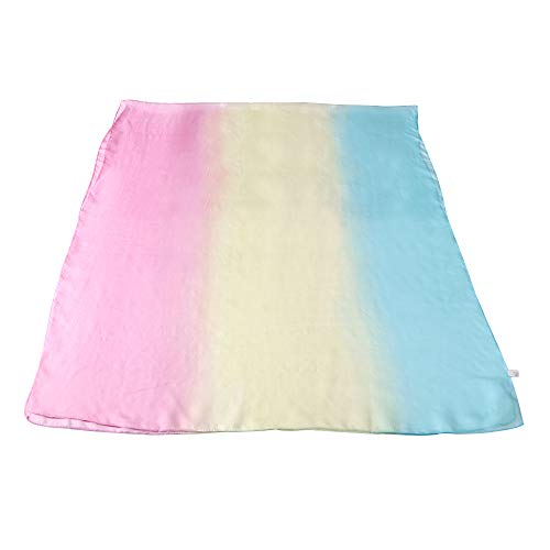 WZTP pañuelo de seda Mujer 100% seda Mantón Bufanda Moda Chals Señoras Elegante Estolas Fular 70,8"x 27,5'' (Azul rosado fresco)